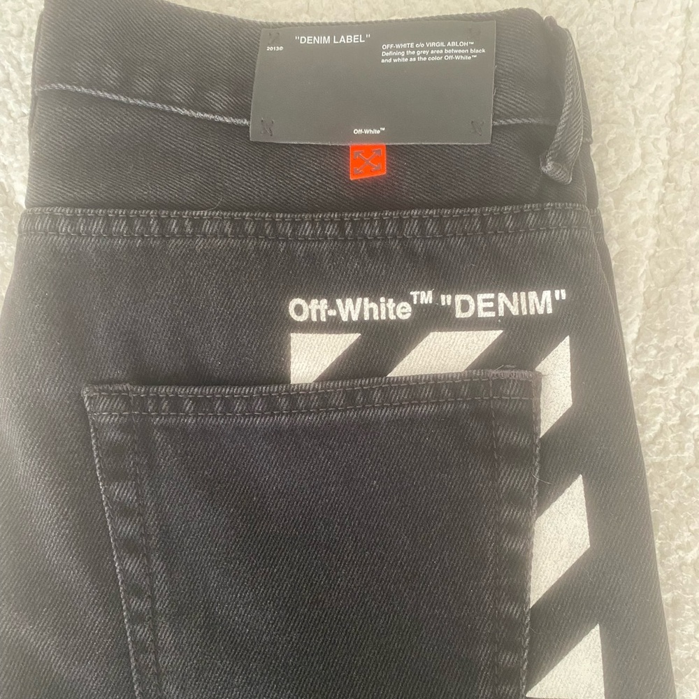 Mens off white denim jeans